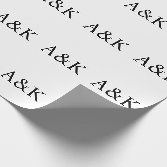 Custom Initials on White Wedding Gift Presentpapper (Hörn)