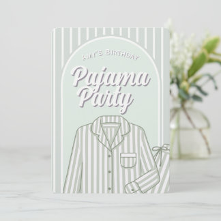 Custom Invitation - Girls Pajama Slumber Party Inbjudningar