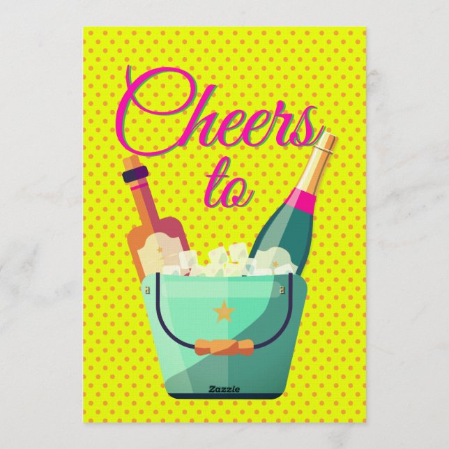 Custom Invitation, Polka Dots, Birthday Party Inbjudningar (Baksida)