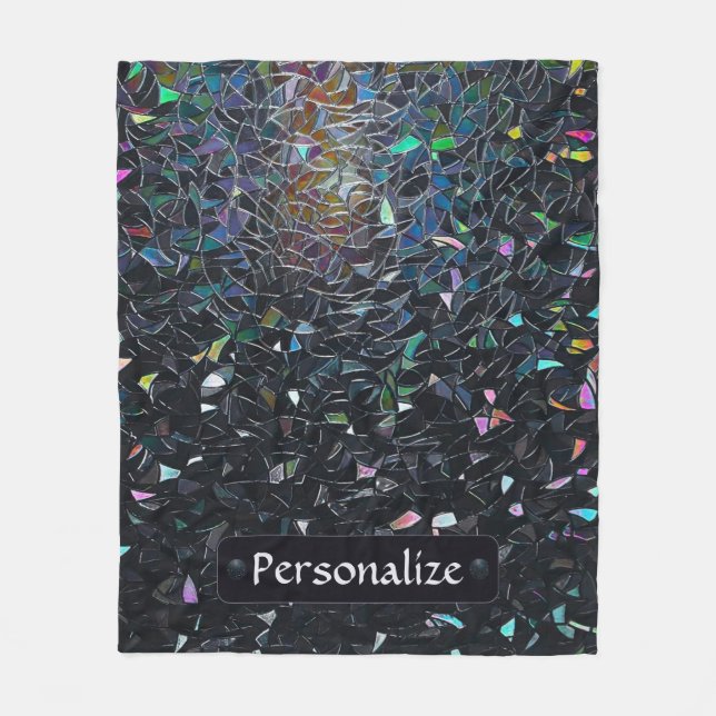 Custom Iridescent Abstract Stained Glass Pattern Fleecefilt (Framsidan)