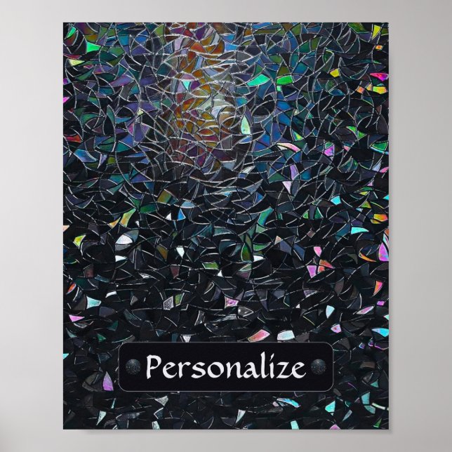 Custom Iridescent Abstract Stained Glass Pattern Poster (Framsidan)