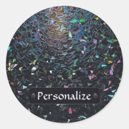 Custom Iridescent Abstract Stained Glass Pattern Runt Klistermärke
