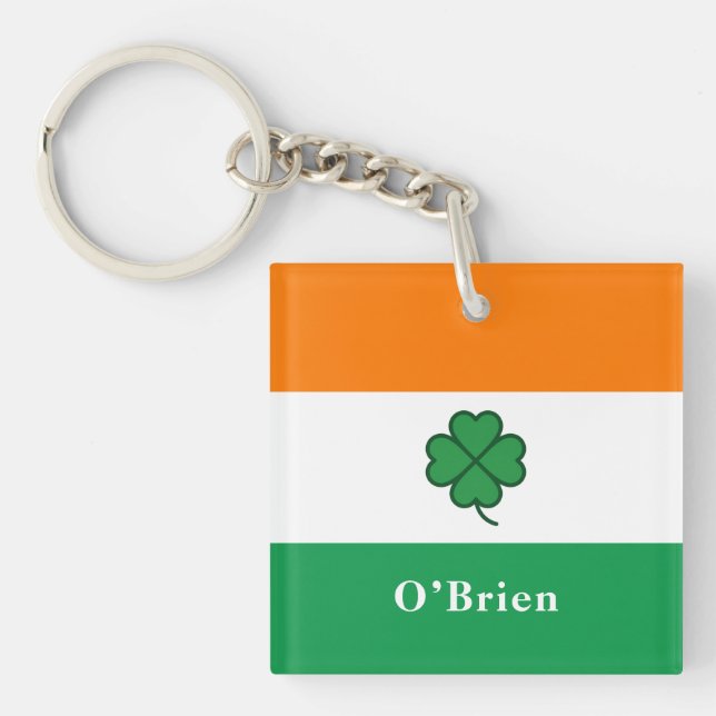 Custom Irish Flag Bottle Opener with Last Name (Framsidan)