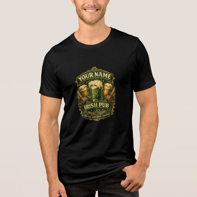 Custom Irish Pub Name Shirt T (Framsida)
