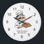 Custom Italian Pizzeria Pizza Kitchen / Restaurant Stor Klocka<br><div class="desc">Bring the warm,  inviting atmosphere of an authentic Italian kitchen into your space with this Italian Pizzeria Pizza Kitchen or Restaurant Round Large Clock. Inspired by classic Italian pizzerias,  this stylish wall clock adds a delicious touch of culinary charm to any kitchen,  dining area,  café,  or restaurant.</div>