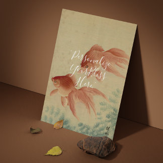 CUSTOM Japanese Goldfish Good Luck Art Print  Poster