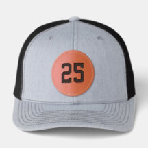 Custom Jersey Number Leather Patch Hats