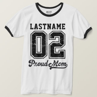 Custom Jersey Number Ringer Tee, Proud Sports Mom T Shirt