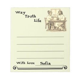 Custom Jesus Coffee Sepia Minimalist Notepad Anteckningsblock