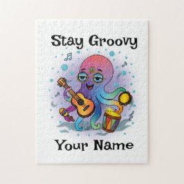 Custom Jigsaw Puzzle | Retro Octopus | Name & Text Pussel