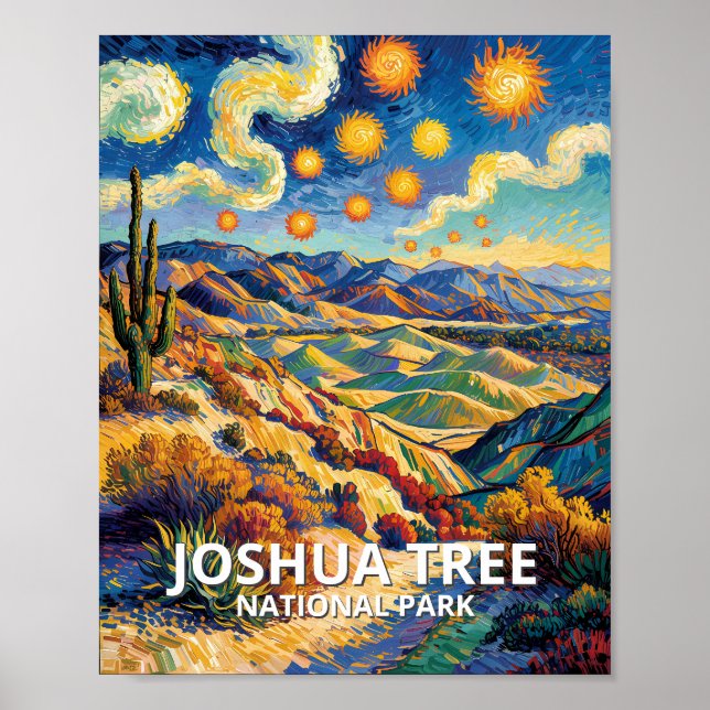 Custom Joshua Tree Keys View Van Gogh Landscape Poster (Framsidan)