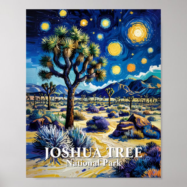 Custom Joshua Tree Van Gogh Starry Night Modern Poster (Framsidan)