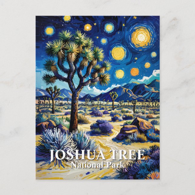 Custom Joshua Tree Van Gogh Starry Night Modern Vykort (Framsida)