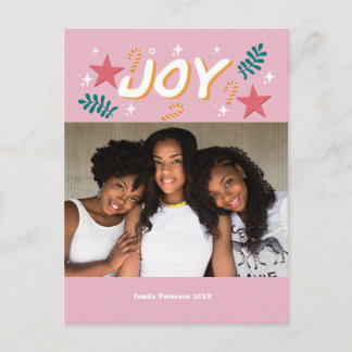 custom joy trendy photo girly cute Thank You Card Vykort