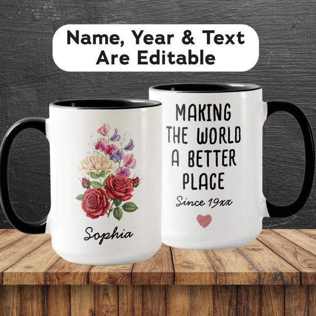 Custom June Birth Flower - Personalized Name Mugg (Skapare uppladdad)