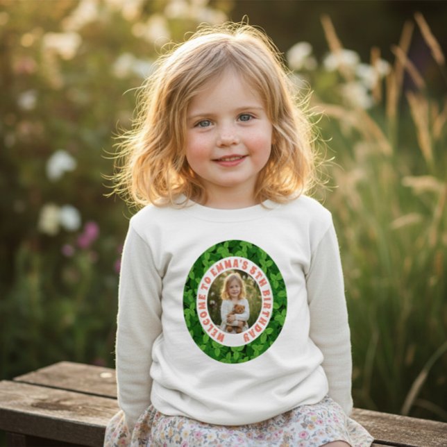 Custom Kids Birthday T-Shirt with Photo (Skapare uppladdad)