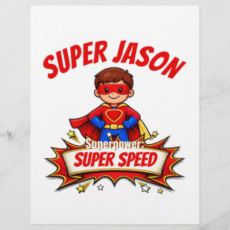 Custom Kids Superhero Name & Superpower Brevhuvud