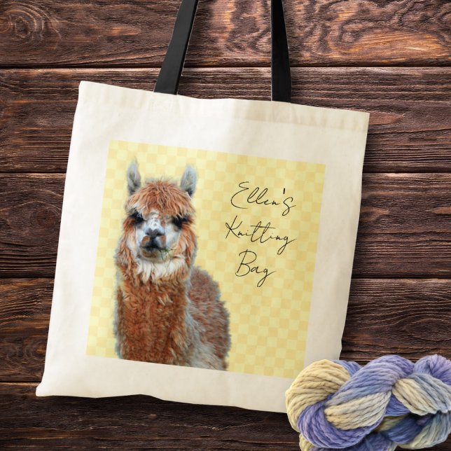 Custom Knitting Project Bag Llama Tygkasse (Skapare uppladdad)