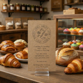 Custom Kraft Business Card with Hand-Drawn Logo Visitkort