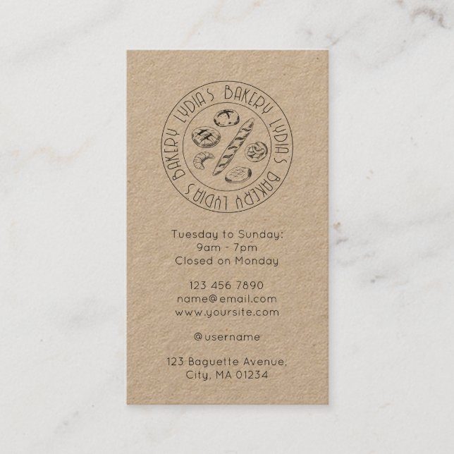 Custom Kraft Business Card with Hand-Drawn Logo Visitkort (Framsida)