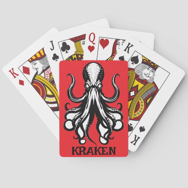 Custom Kraken Octopus Squid Name Personalized Casinokort (Baksidan)