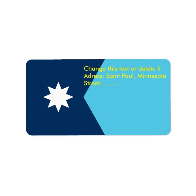 Custom Label with Flag of Minnesota, USA Adressetikett (Framsidan)