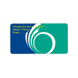 Custom Label with Flag of Ottawa, Canada Adressetikett