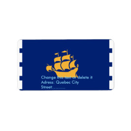 Custom Label with Flag of Quebec City, Canada Adressetikett