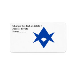 Custom Label with Flag of Toyota City Adressetikett