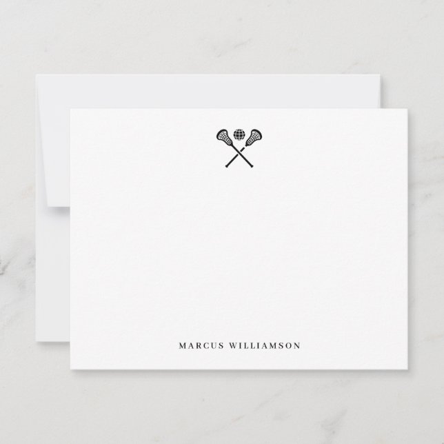 Custom Lacrosse Note Card  Tack Kort (Framsida)