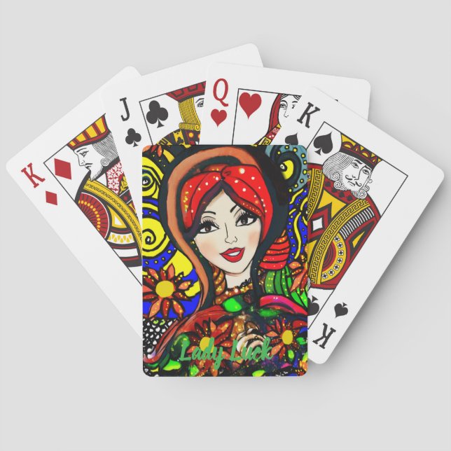 Custom Lady Luck 3 Couple's Game Night  Casinokort (Baksidan)