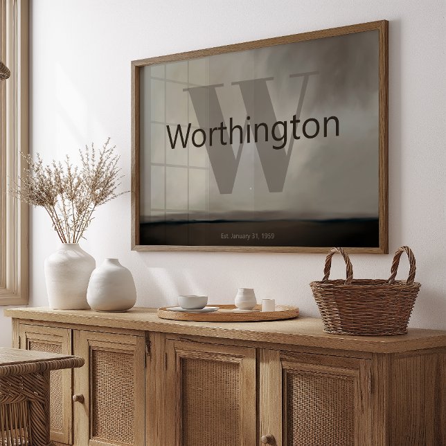 Custom Last Name Print Moody Gift for Couple Est  Poster (Skapare uppladdad)