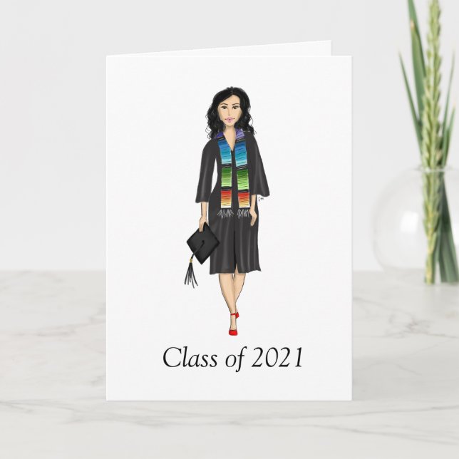 Custom Latina Graduate Graduation Greeting Card  Kort (Framsida)