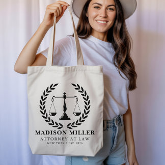 Custom Lawyer Tote Bag, New Lawyer Graduation Gift Tygkasse