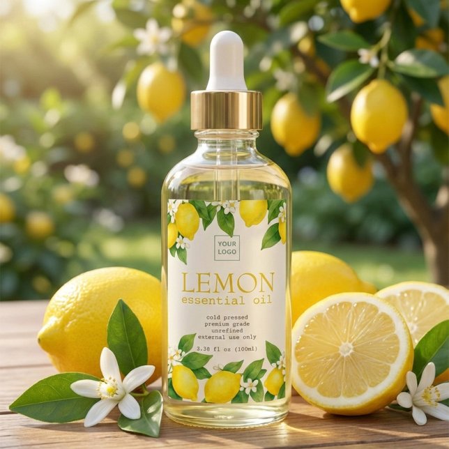 Custom Lemon Essential Oil Label Vinetikett (Skapare uppladdad)