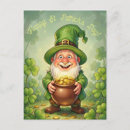 Custom Leprechaun Gnome Happy St. Patrick's Day  Vykort