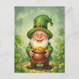 Custom Leprechaun Gnome Happy St. Patrick's Day  Vykort