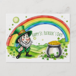 Custom Leprechaun Gnome St. Patrick's Day Shamrock Vykort