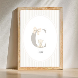 Custom Letter C Nursery Wall Art - Baby Name Print Poster