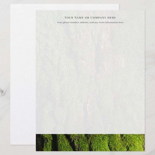 Custom Letterhead with Lush Moss on Tree Brevhuvud (Fram/baksida)