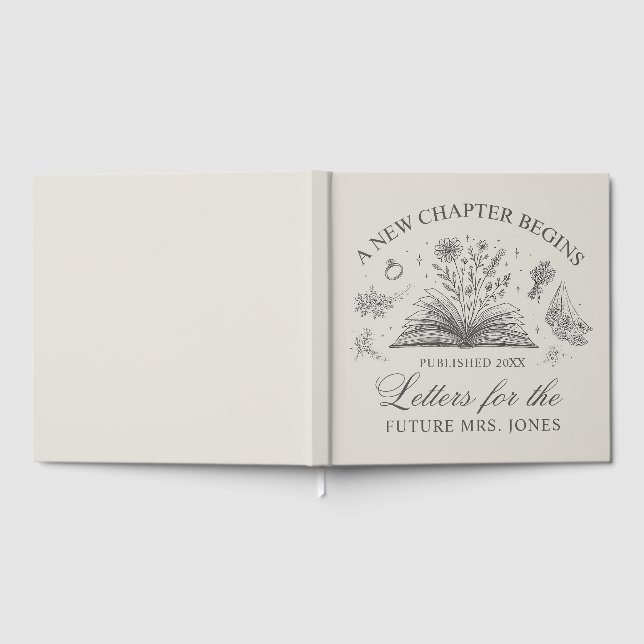 Custom Letters to the Bride Book Book Theme Bridal Gästböcker (Full)