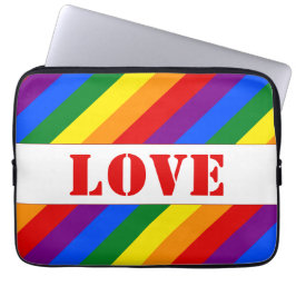 custom LGBTQ+ Rainbow Flag Stripes Pride Month -  Laptop Fodral