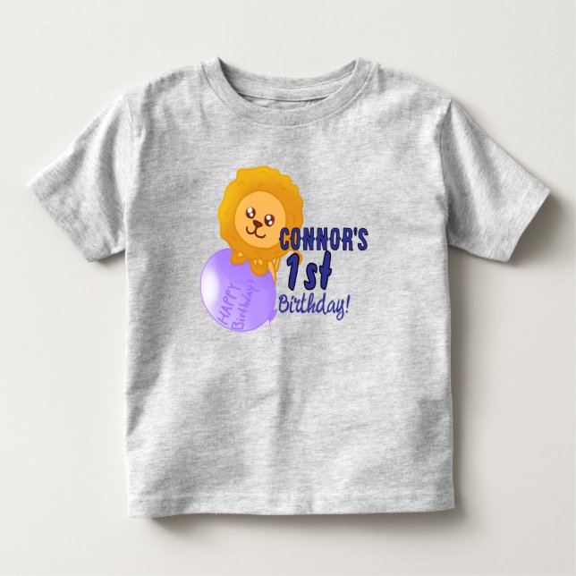 Custom Lion Themed Birthday T-Shirt (Framsida)