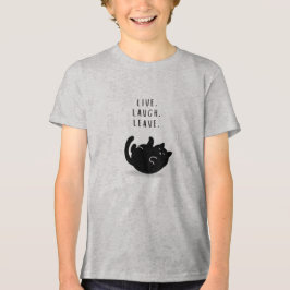 Custom Live Laugh Leave Funny Cat Boys’ T Shirt