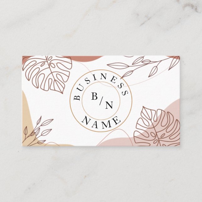 Custom Logo Abstract Minimal Boho Business Card Visitkort (Framsida)