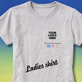 Custom Logo and Social Media Business T Shirt