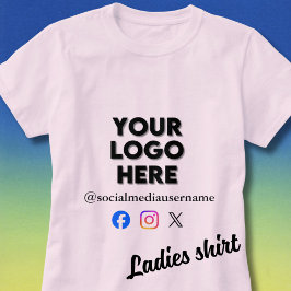 *Custom Logo and Social Media Business T Shirt