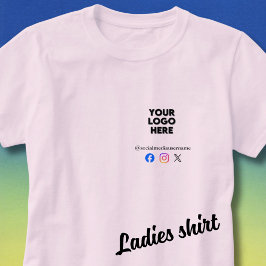 Custom Logo and Social Media Business T Shirt