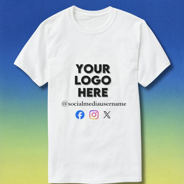 *Custom Logo and Social Media Business T Shirt (Skapare uppladdad)