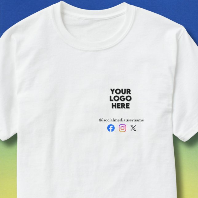 *Custom Logo and Social Media Business T Shirt (Skapare uppladdad)